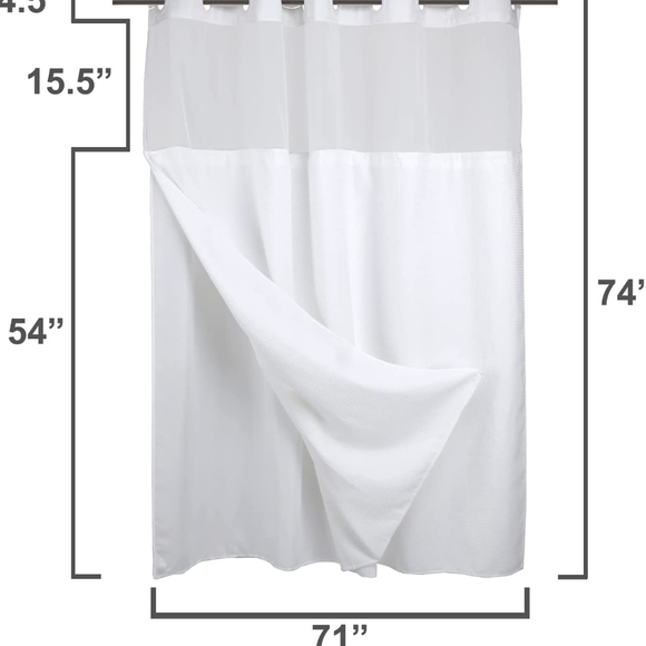 Hotel style hookless washable shower curtain EUC! - Picture 6 of 7